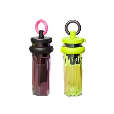 Copo de viagem com palha 700 ml Grande capacidade de isolamento térmico garrafa transparente portátil