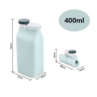 Garrafa de água de silicone dobrável de 400 ml/600 ml - obrigatória para viagens e atividades ao ar livre