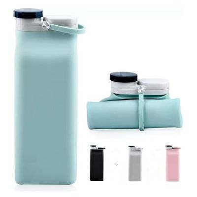 Logotipo personalizado garrafa de água de silicone dobrável ecológica e portátil para crianças ativas
