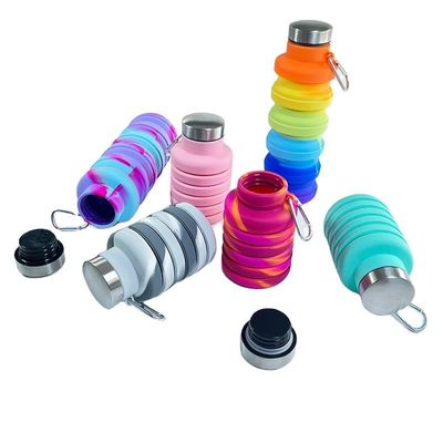 Design Contemporâneo 500ml Fota de Água de Silicona dobrável para viagens Unisex Gym Sports