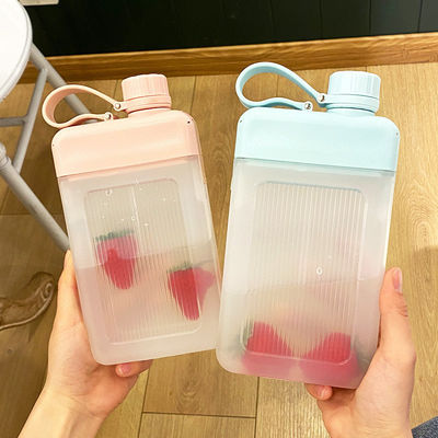 450 ml livre de BPA Portavel Quadrado PP plástico garrafa de suco desportivo com tampa padrão personalizado