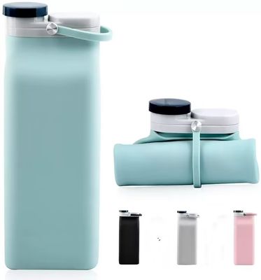 Garrafa de água de silicone personalizada dobrável de 400 ml / 600 ml - deve ter para viajantes de moda