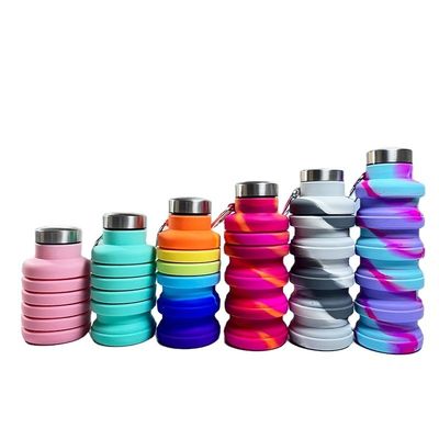 Logotipo personalizado 500ml garrafa de água de silicone para gimnasia de férias esportes BPA gratuito Student Cup