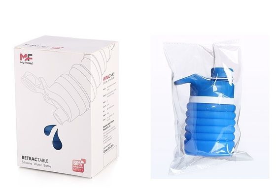 Logotipo personalizado 750ml garrafa de água dobrável silicone livre de BPA para crianças escola e esportes