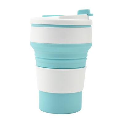 350ml/500ml Impressão personalizada Copo de silicone dobrável para garrafa de água portátil reutilizável