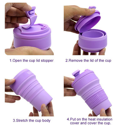 Taça de acampamento dobrável portátil 350ml/500ml leve e durável para viagens ao ar livre