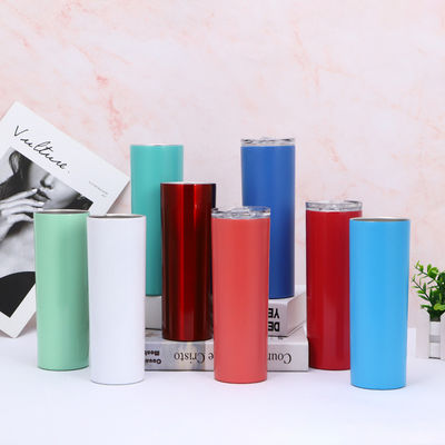 12oz 20oz 30oz garrafa de água estudantil taça recta com tampa e palha cores personalizadas