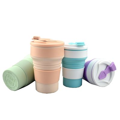 Logotipo personalizado aceitável Copo de viagem de silicone Ideal para viagens e atividades ao ar livre