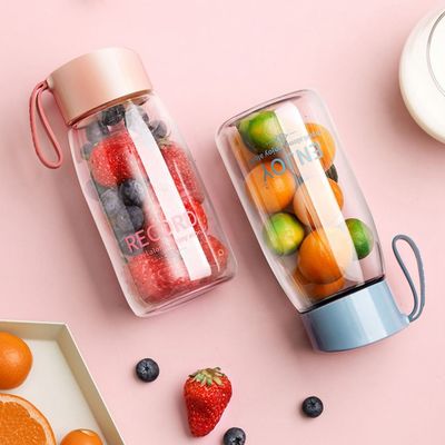 Performance de isolamento térmico lindo portátil 380ml transparente copo de água para o exterior