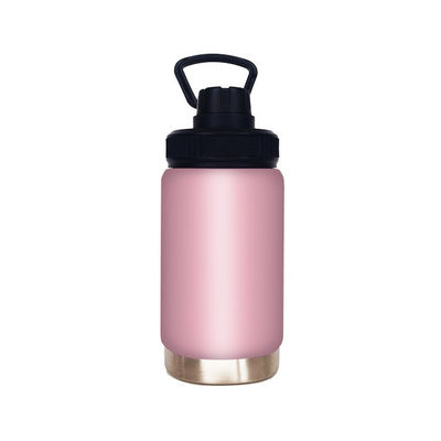 12oz de frasco reutilizável de parede dupla rosa com desempenho de isolamento térmico e alça
