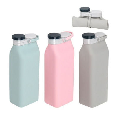Botão de água dobrável de silicone com palha cor personalizada aceitável