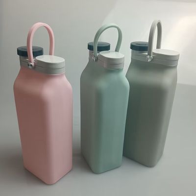 Botão de água dobrável de silicone com palha cor personalizada aceitável