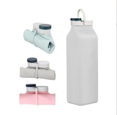 Botão de água dobrável de silicone com palha cor personalizada aceitável