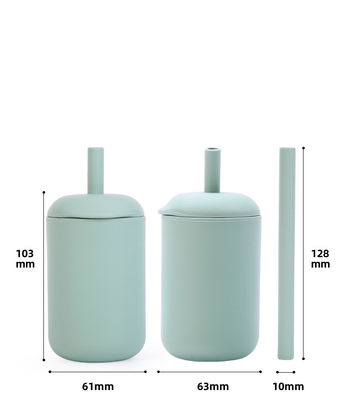 Novidade Cor de argila Moda para bebés Outdoor Drinkware Garrafa de água de silicone com palha