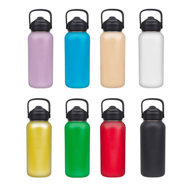 32OZ/40OZ/50OZ Azul Clássico Logotipo Personalizado Mão Desportiva Portátil Vacuum Garrafa de Aço Inoxidável