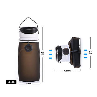 550ml Bpa Livre Sublimação Limpa Colágico Ginásio Desporto Crianças garrafa de água de silicone com luz LED para adultos