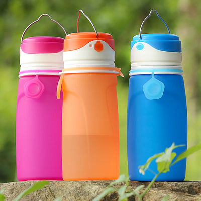 550ml Bpa Livre Sublimação Limpa Colágico Ginásio Desporto Crianças garrafa de água de silicone com luz LED para adultos