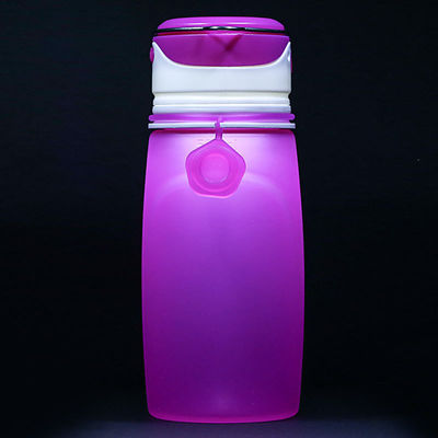 550ml Bpa Livre Sublimação Limpa Colágico Ginásio Desporto Crianças garrafa de água de silicone com luz LED para adultos