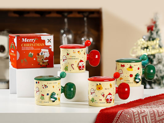 Directamente Cerâmica de Natal Mug Presente 380ml Cartoon Copas de Café com Design de Logotipo Personalizado