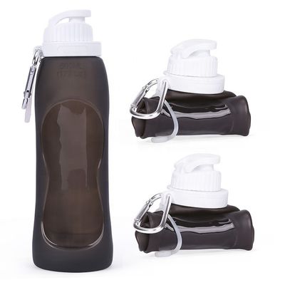 Flasca de água de silicone dobrável equipada com revestimento anticorrosivo para desporto e viagens