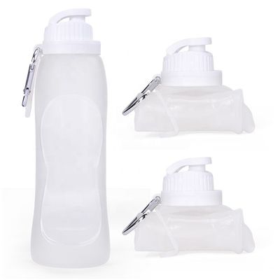 Flasca de água de silicone dobrável equipada com revestimento anticorrosivo para desporto e viagens