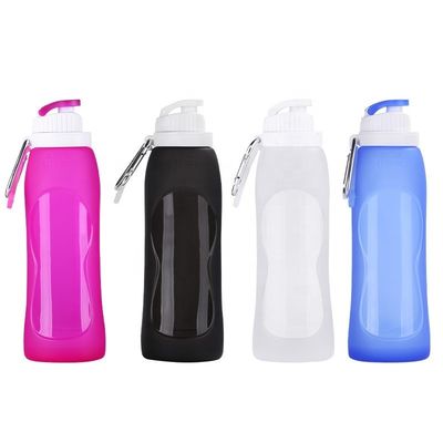 Flasca de água de silicone dobrável equipada com revestimento anticorrosivo para desporto e viagens