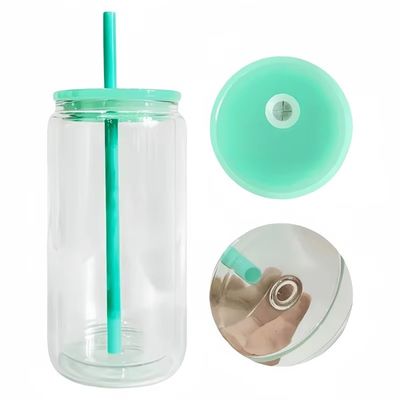 Botella de vidro colorida de 16 oz para canecas de cerveja e água de frutas portátil Design conveniente