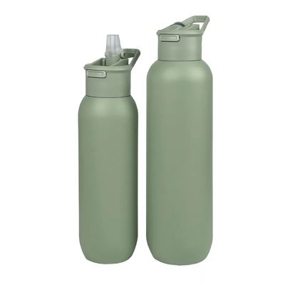 Flasca de aço inoxidável isolado a vácuo com tampa de alça verde 580 ml e 1000 ml