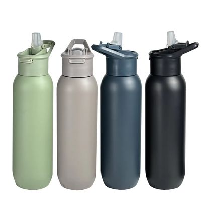 Flasca de aço inoxidável isolado a vácuo com tampa de alça verde 580 ml e 1000 ml