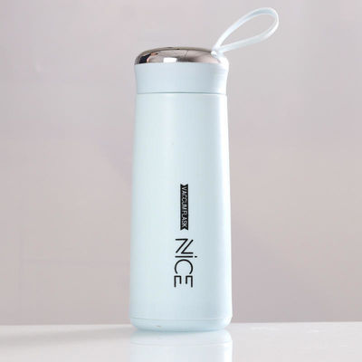 Garrafa de água portátil de vidro de 400 ml com logotipo Lanyard