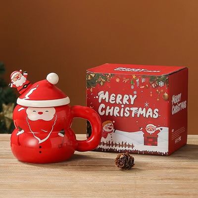 Conjunto de presentes de luxo cerâmicos com copos de café e acessórios criativos de Natal