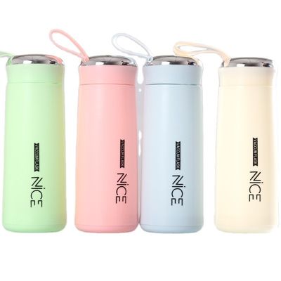 Garrafa de água de vidro de 400 ml Água quente e fria para atividades ao ar livre e presentes para crianças