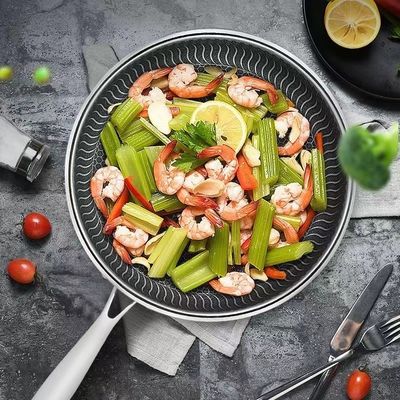 Skillets híbridos de aço inoxidável de camada tripla com design de favo de mel revestido de hexadecimal não pegajoso