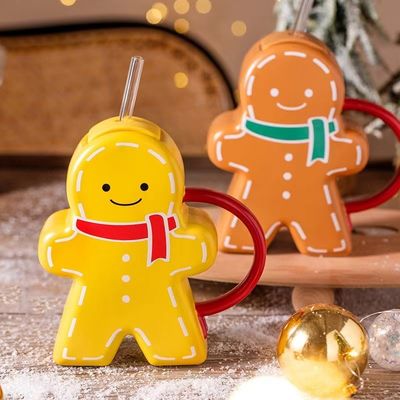 Taça cerâmica de Natal em forma de pão de gengibre Taça de café de presente para bebidas sustentáveis Tipo