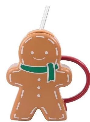 Taça cerâmica de Natal em forma de pão de gengibre Taça de café de presente para bebidas sustentáveis Tipo