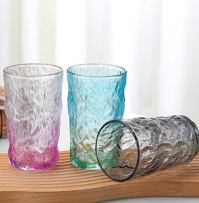 LID transparente transparente vidro de lata de 350ml Criativo portátil resistente a vazamentos padrão de casca de cor