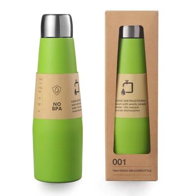 Garrafa de vácuo de aço inoxidável para desporto personalizável 18 oz garrafa de água revestida com pó