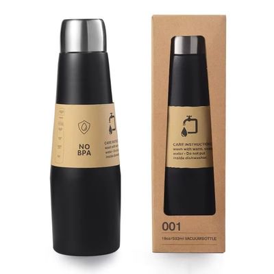 Garrafa de vácuo de aço inoxidável para desporto personalizável 18 oz garrafa de água revestida com pó
