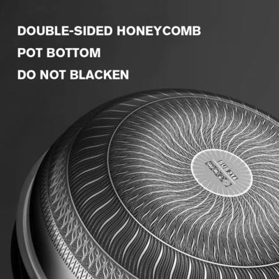 30cm Diâmetro Honeycomb Household Cooking Wok com tampa de vidro e revestimento antiaderente
