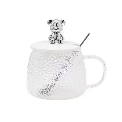 Minimalista Design Copo de Café de Vidro com Manopla Capa de Colher de Alta Aparência 380ml Capacidade