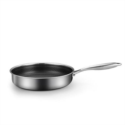 Panela de fritar de casca de mel não pegajosa de aço inoxidável de 3 camadas para utensílios de cozinha duráveis