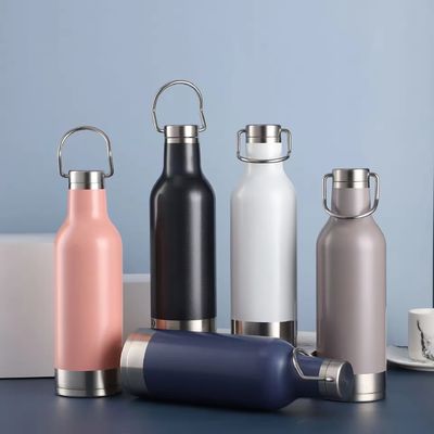 500 ml garrafa de água esportiva de aço inoxidável de parede dupla copo térmico isolado para todas as idades
