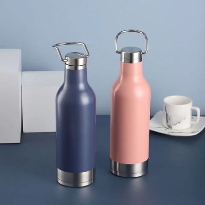 500 ml garrafa de água esportiva de aço inoxidável de parede dupla copo térmico isolado para todas as idades
