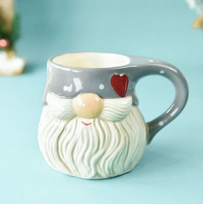 Taça de cerâmica personalizada de Natal com estilo desenho animado 3D do Papai Noel e cor personalizada