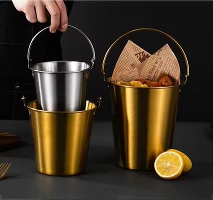 Frigorífico de bebidas para festas com balde de gelo de aço inoxidável de estilo americano para vinho e cerveja