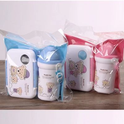500 ml de chaleira de palha Caixa de almoço de plástico com copo de água