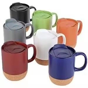 TODAS as peças 400 ml Capacidade Eco-Friendly Reusable Ceramic Mugs Cork Bottom Coffee Mug Cup