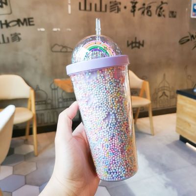 Dupla parede 550ml Bpa Grátis Glitter gelado Tumbler para viajar-Friendly