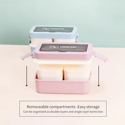 Vantagem ecológica Caixa de almoço de plástico portátil reutilizável para todas as idades