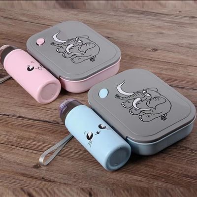 1000 ml 400 ml Reutilizável Compartimento de plástico portátil Microondas Bento Lunch Box para crianças Boxes de almoço escolar